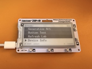 A primitive Pimoroni Badger UI