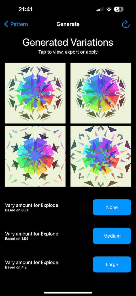 Generated variations of a pattern