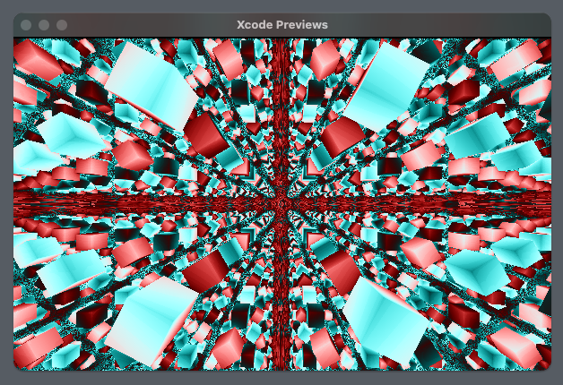 Infinite pattered animated raymarching
